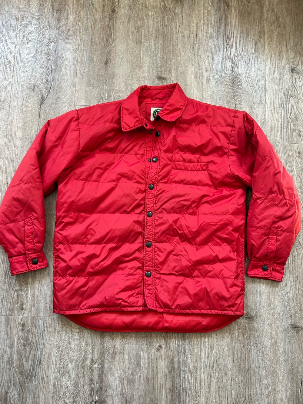 Vintage Duck Down Red Quilted Puffer Jacket - Men's
